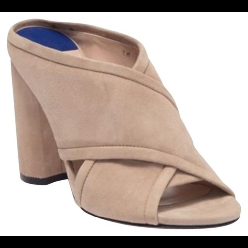 NIB Stuart Weitzman Sam Slide Sandal Brownstone Suede